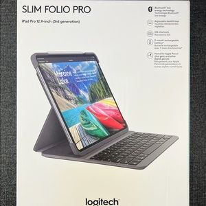 NEW Logitech 920-009146 Slim Folio Pro Keyboard Case for iPad Pro 12.9 Inch 3rd